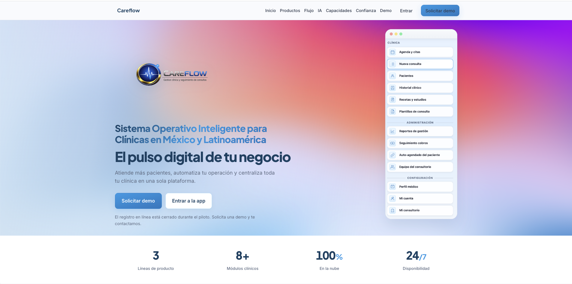 Landing de Careflow